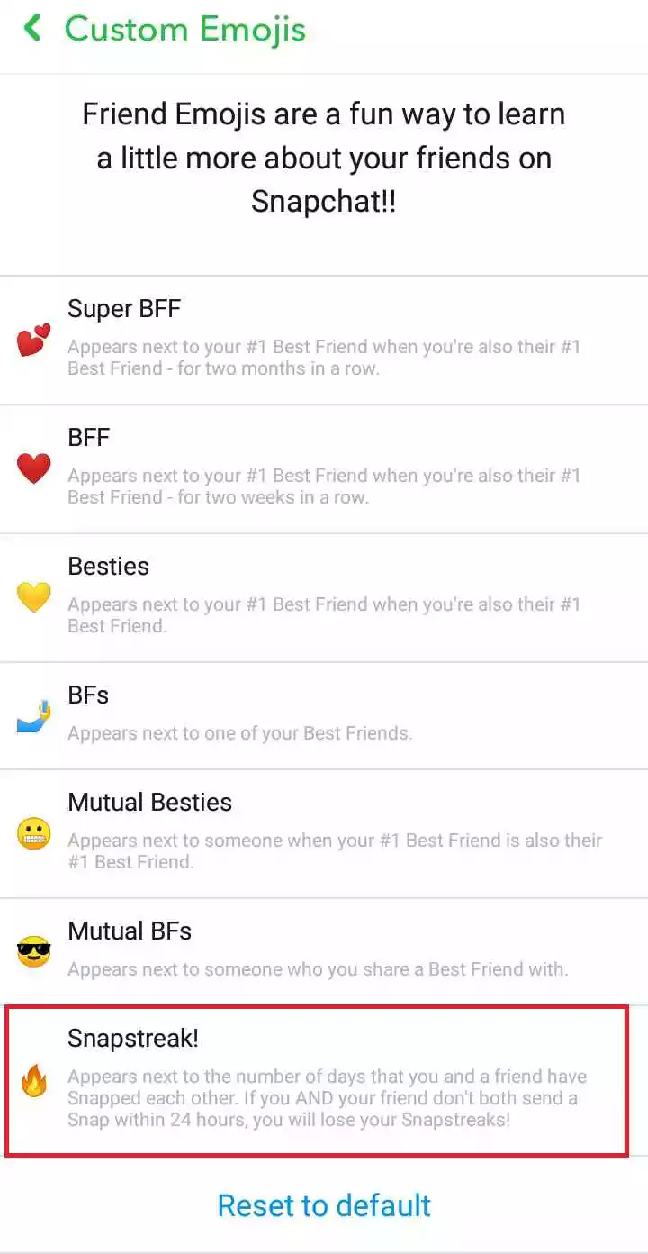 Snapchat Streaks Customize Emoji